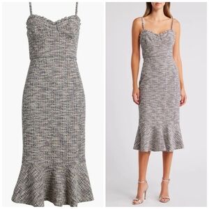 🖤🔹️HUTCH 🔹️ruffle Tweed Mini Bustier Dress